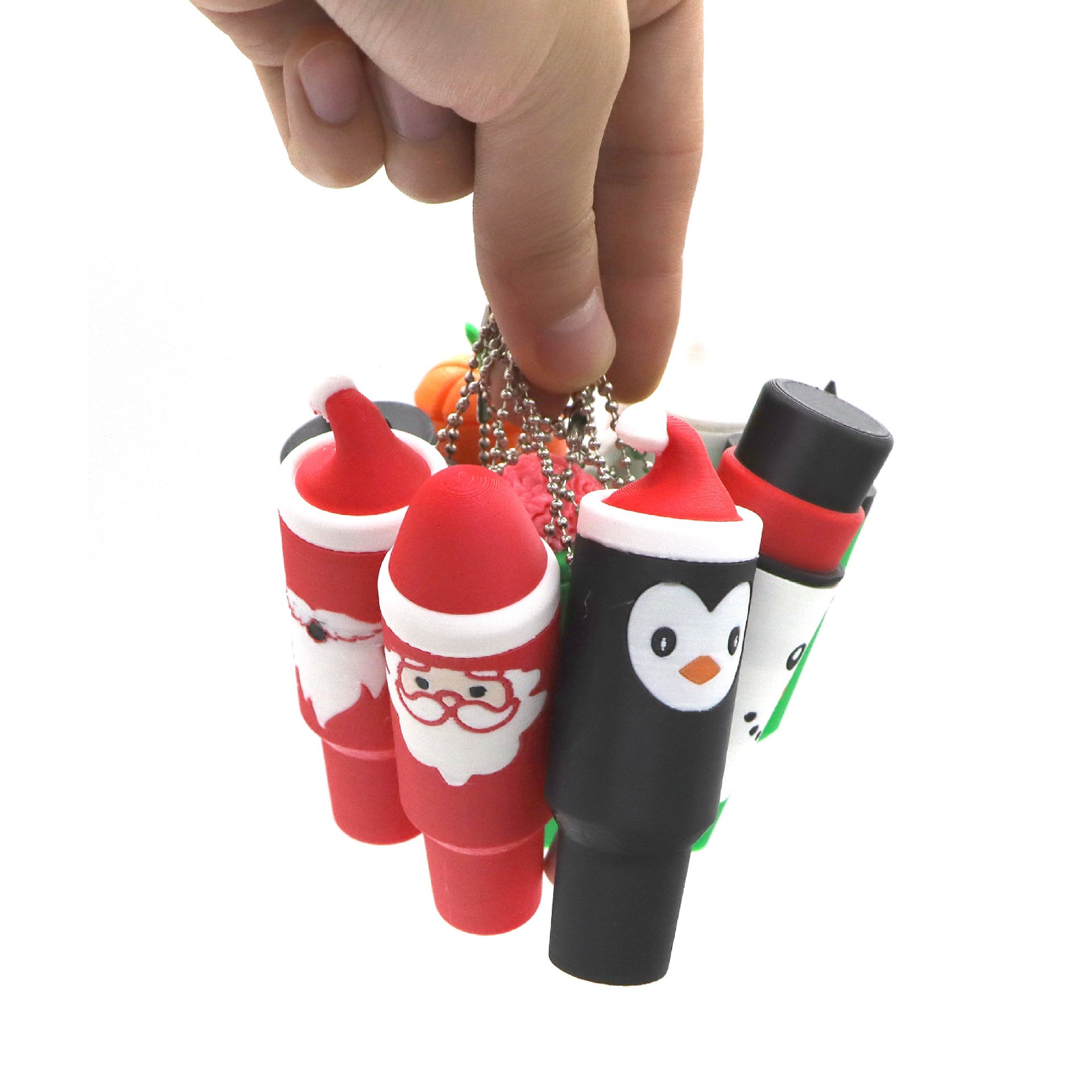🎁TikTok Last Day Sale - 70% OFF🎉Lipstick Anti-Loss Keychain — Dual Themes: Halloween Pumpkin & Christmas Reindeer（With a key ring）