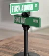 LAST DAY 50% OFF🔥 Fxxk Around/Find Out Mini Street Sign Desk Decoration | Funny Desk Gift