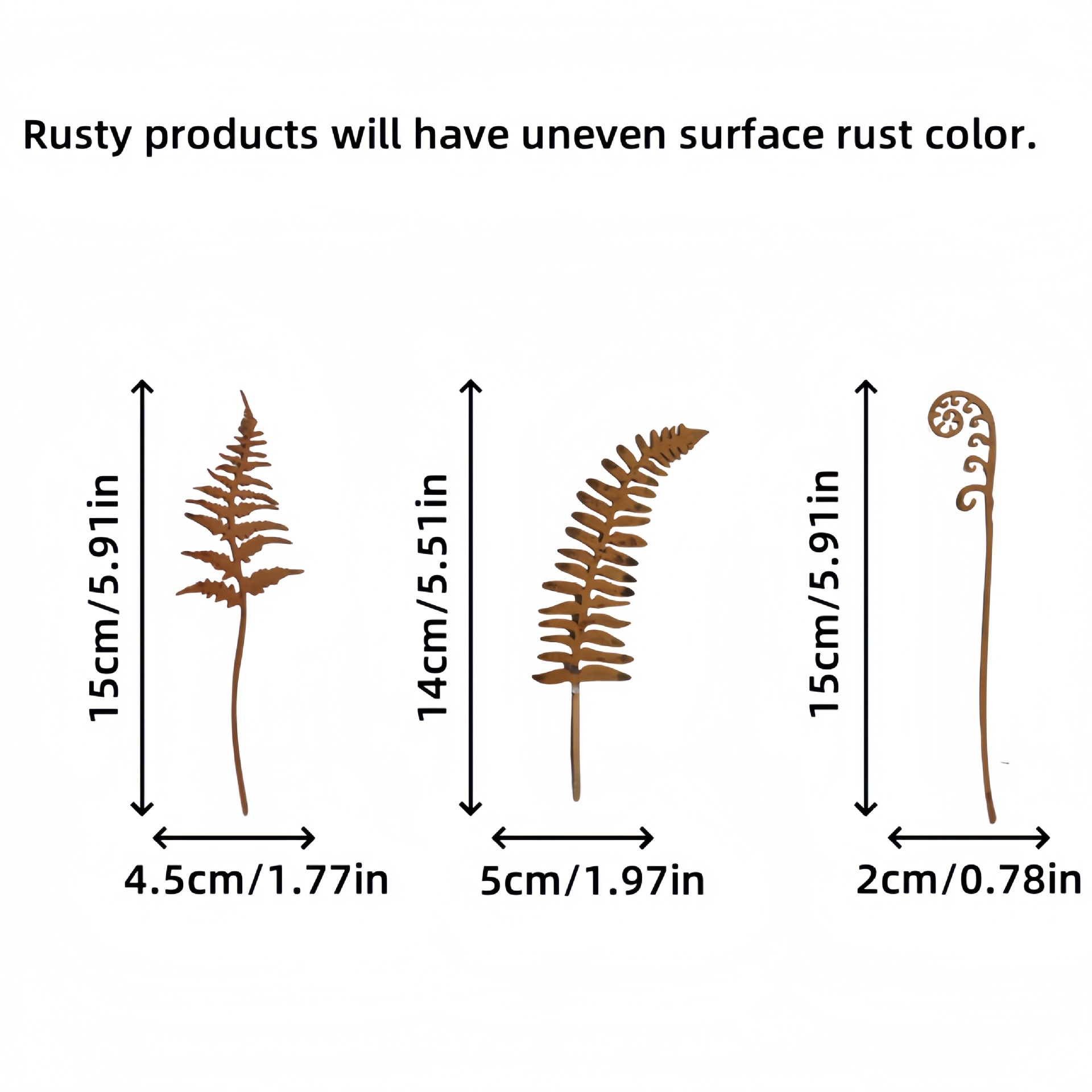 🔥 Celebrate July 4th with 50% OFF!🌿Rusty rural metal ferns are inserted into outdoor garden courtyard decorations and artificial plant handicrafts