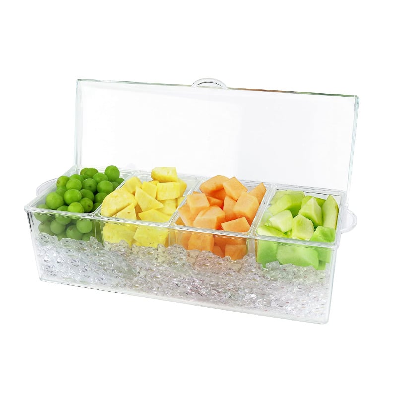 🔥Last Day Promotion 50% OFF🔥Ice Chilled Condiment Tray-4 Removable Compartments-Lid