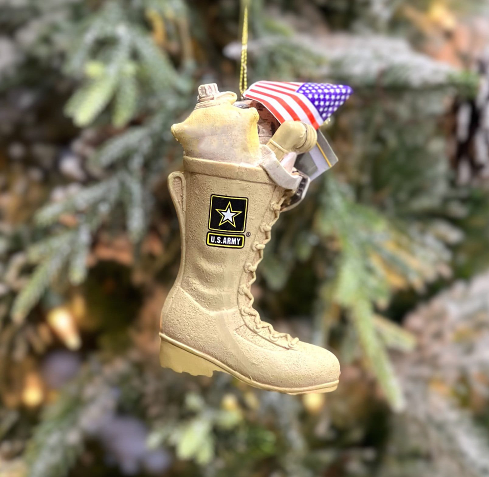 👢Handmade- Army Boot with U.S. Flag Ornament