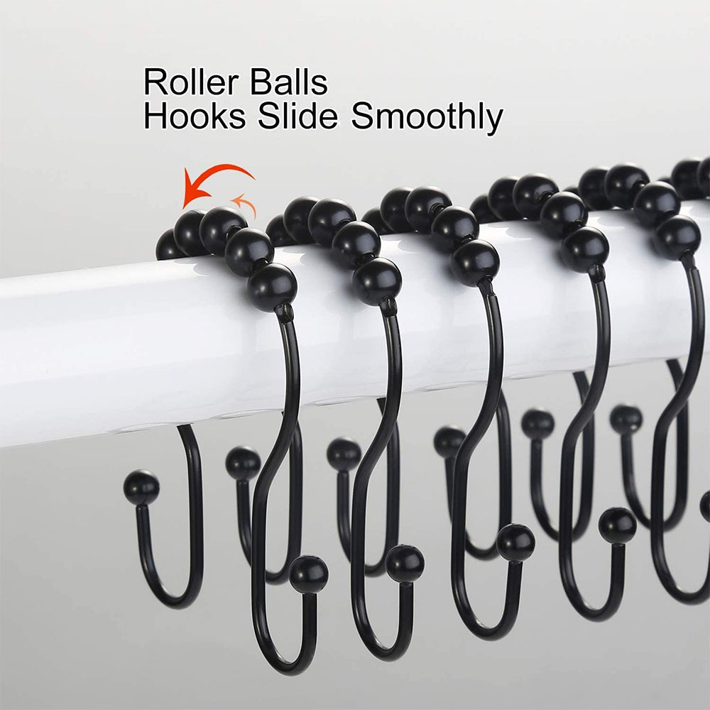 Double Curtain Rod Hook Rings 12pcs