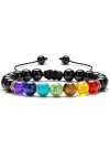 Rainbow Volcanic Stone Turquoise Tiger Eye Yoga Woven Bracelet