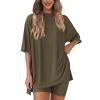 💝 2025 Sommer Casual Oversized Shirts Shorts Passendes zweiteiliges Lounge-Set für Frauen