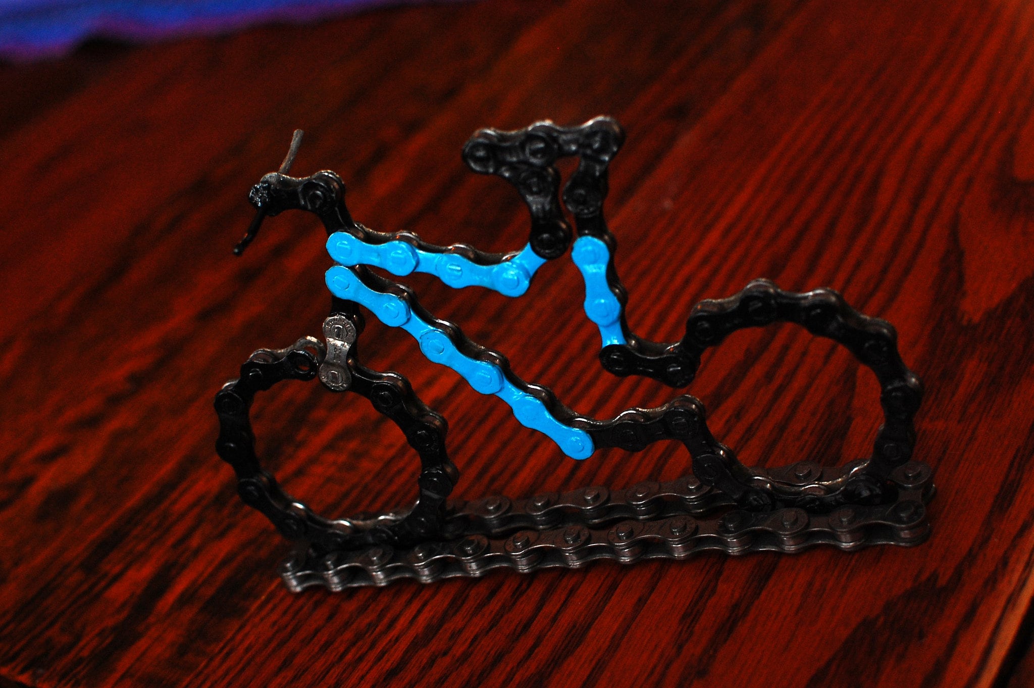 Upcycled Bike Chain 3D Bike Sculpture