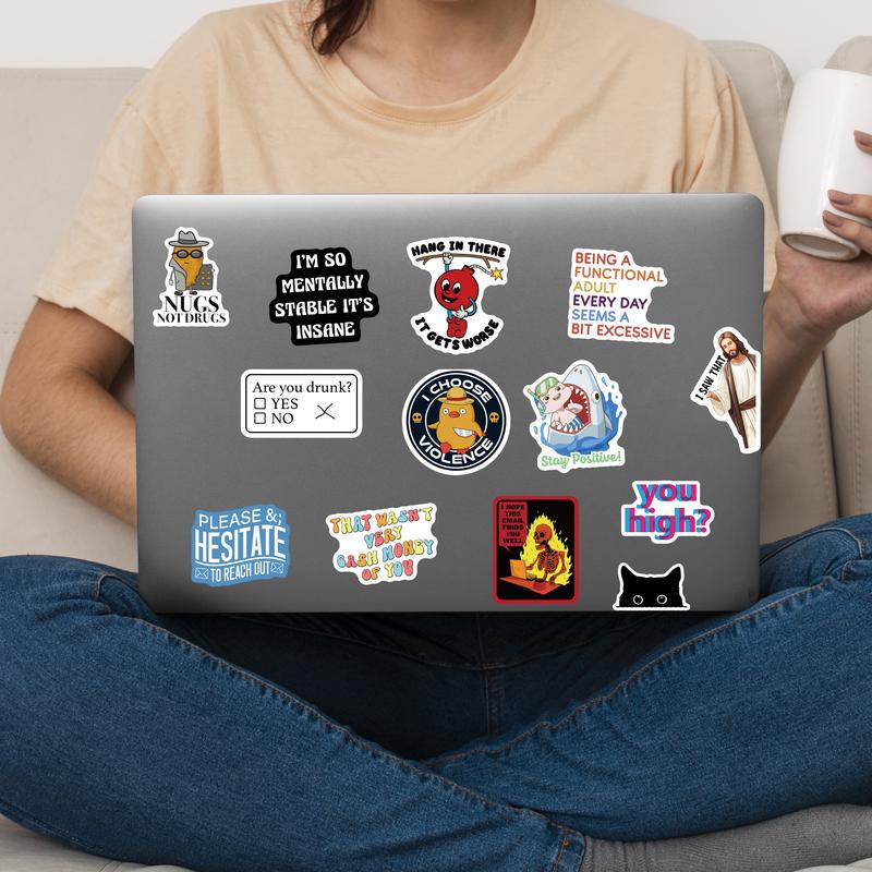 150 funny stickers for adults  ，Suitable for bumpers, safety helmets, water bottles, colleagues, computers