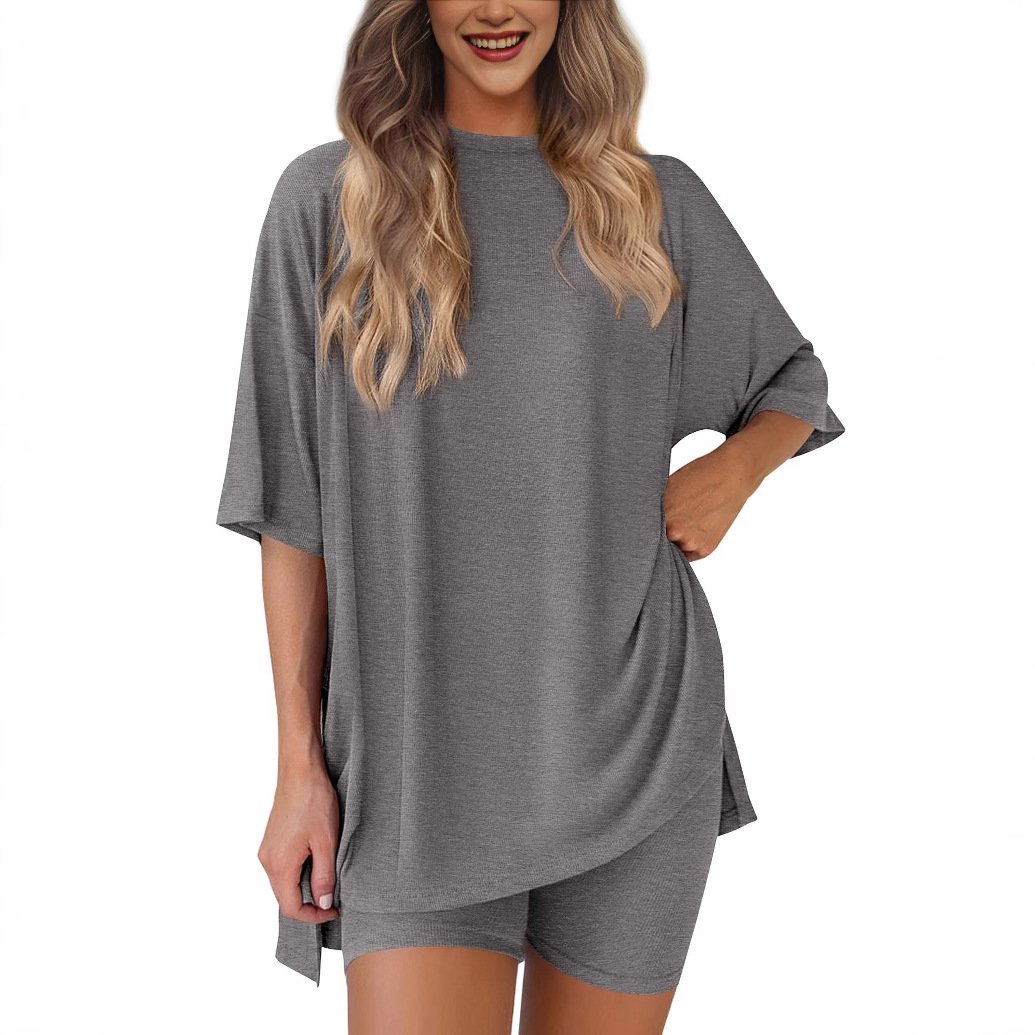 💝 2025 Sommer Casual Oversized Shirts Shorts Passendes zweiteiliges Lounge-Set für Frauen