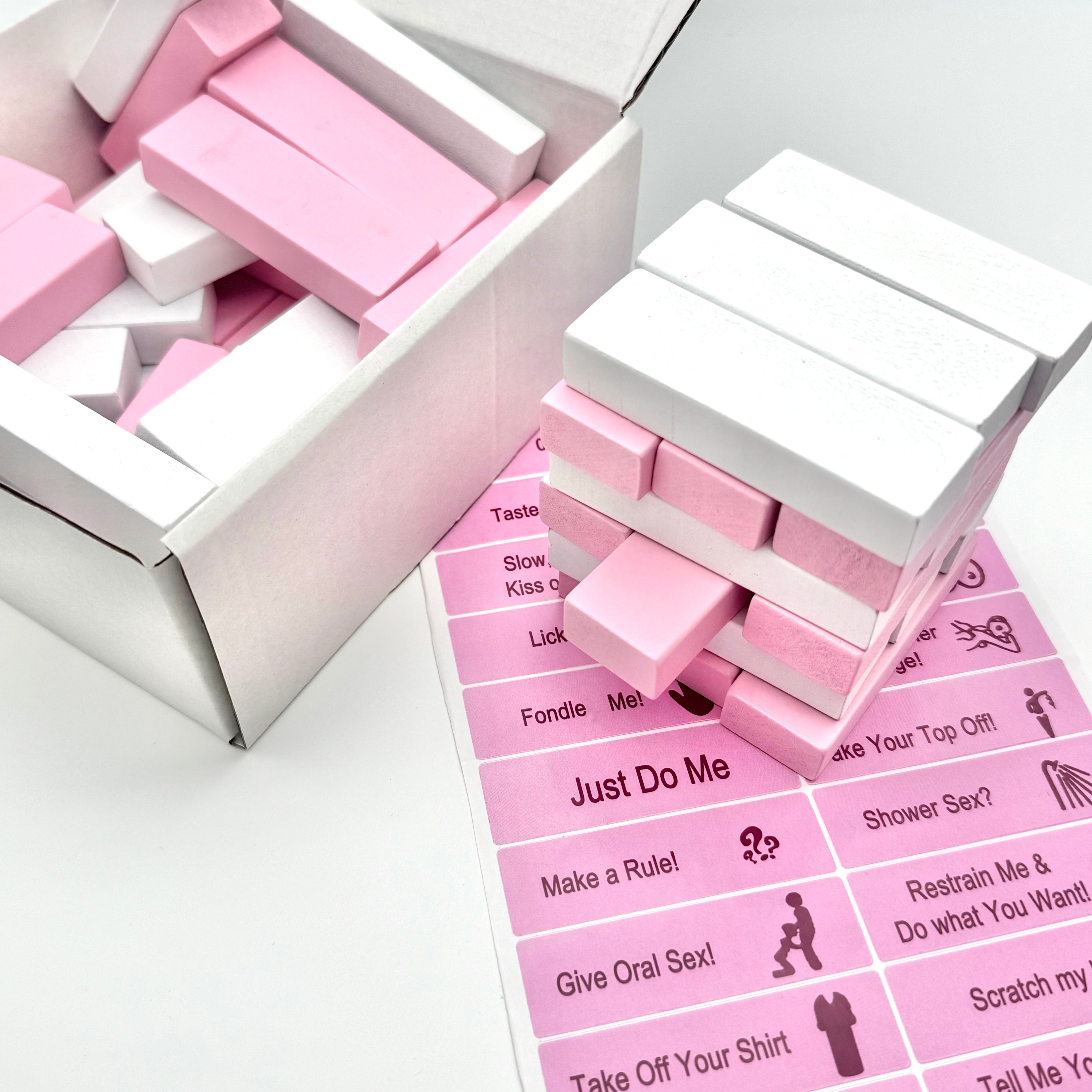 Adult Jenga - LoveTower (pink&white)