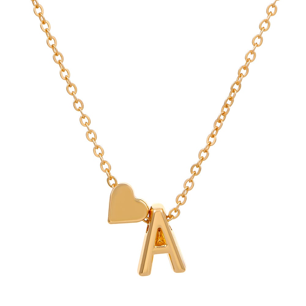 🔥Last Day Promotion 50% OFF🔥Tiny Initial Necklaces Golden Heart Letter A-Z