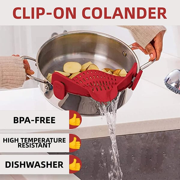 (🔥LAST DAY PROMOTION - SAVE 70% OFF)Kitchenware hot selling section Clip-on colander(Buy 3 Get Extra 25% OFF)