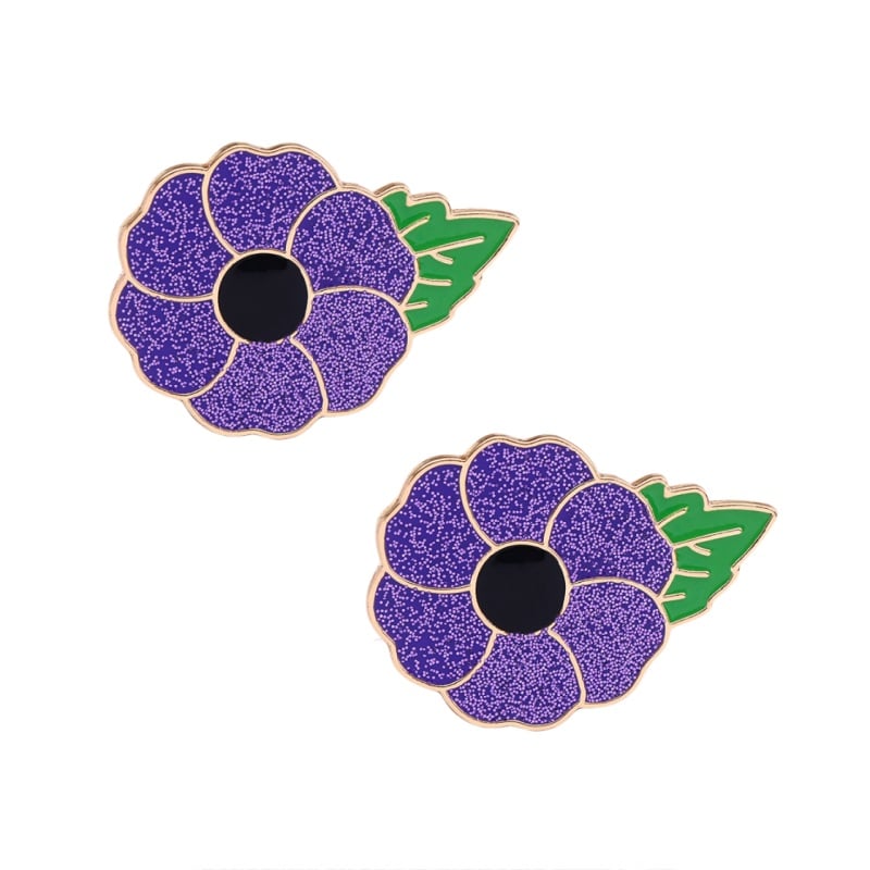 Limited Edition Remembrance Day Purple Poppy Badge