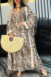 Women's Leopard Print Dress + Long Cardigan Set