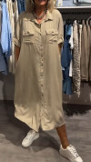 Women's Lapel Button Denim Casual Dress