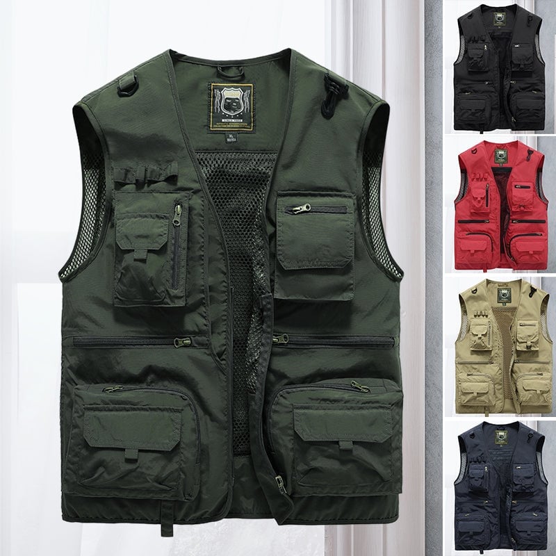 (🔥Last Day Promotion 50% OFF) Breathable Mesh Zip Cargo Vest - Buy 2 Get Extra 10% OFF & Free Shipping