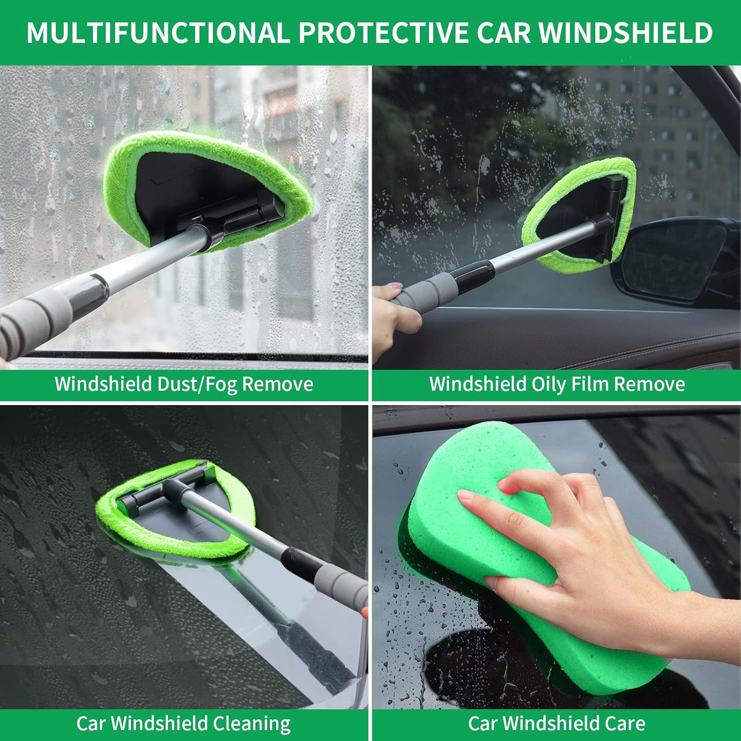🔥Last Day Promotion 50% OFF🔥Microfiber Car Windshield Cleaning Tool with Extendable Handle