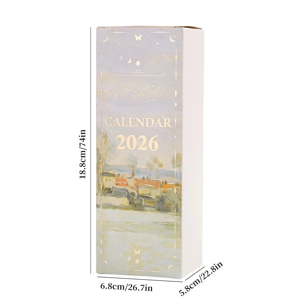 🎁TikTok Last Day Sale - 70% OFF🎉2026 Vintage European Style Oil Painting Flip Calendar🎨