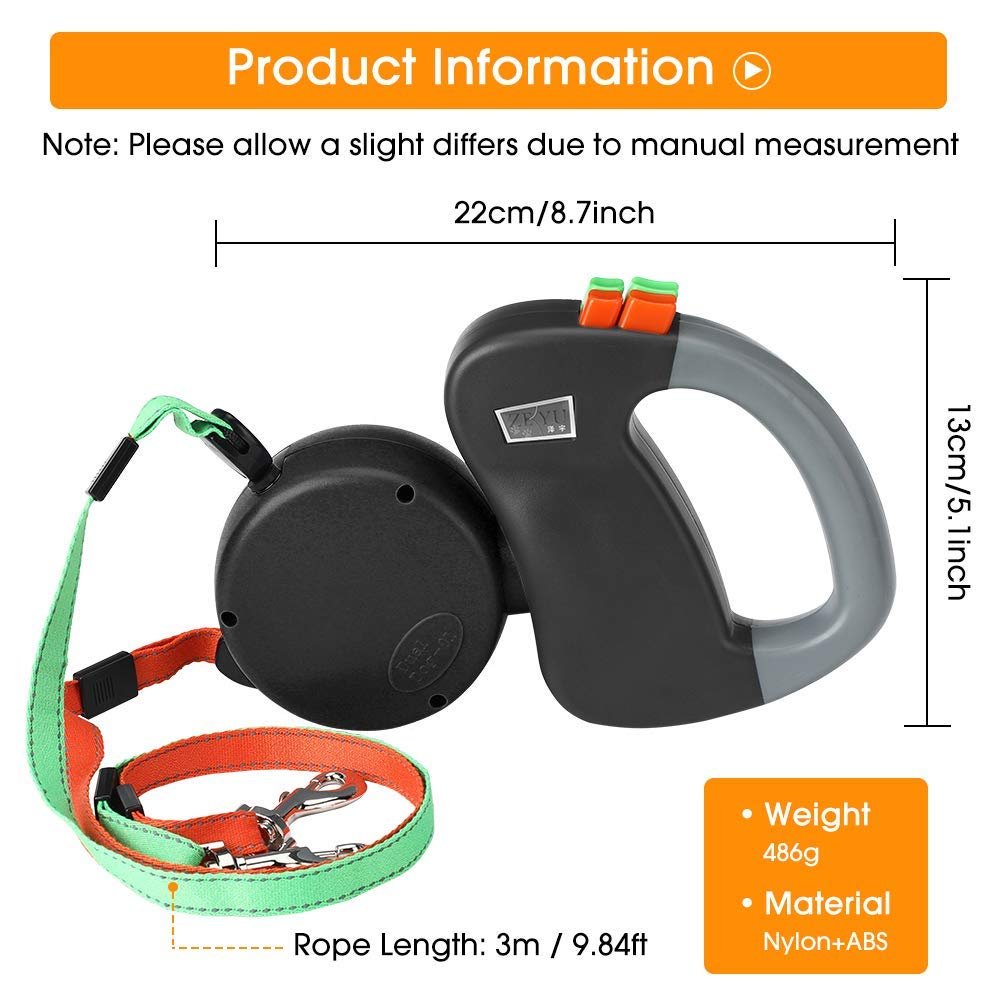 Retractable Double Dog Leash