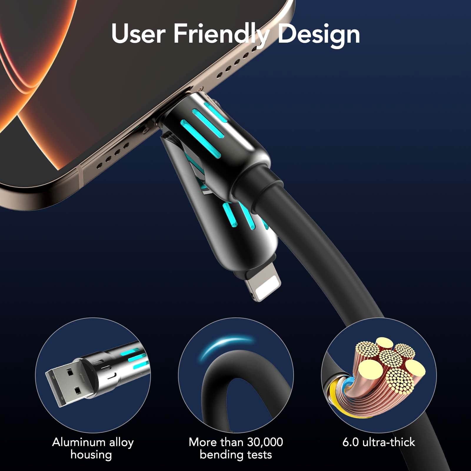 🔥Kaufen Sie 2 und erhalten Sie 1 gratis⚡4-in-1-USB-Ladekabel, Schnellladung MAX 60 W