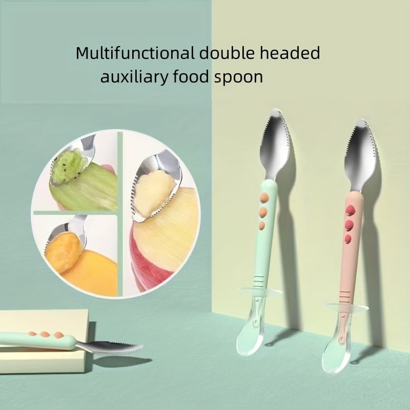 🎁TikTok Last Day Promotion -70% OFF🔥Baby Double Head Scraping Fruit Spoon