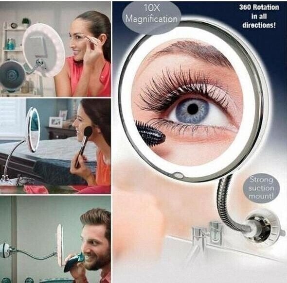🔥Last Day Promotion 50% OFF🔥360° Flexible Light Up 10X Magnification Makeup Mirror