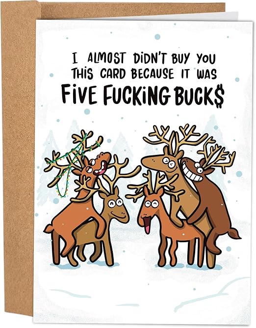 🎁🎅🏼Funny Christmas Card for Men or Women - Hilarious Holiday Card for Best Friend