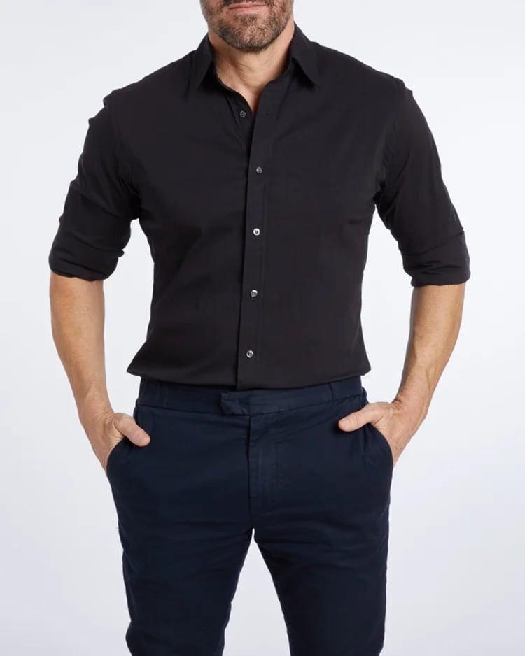 Oxford Stretch Zip Shirt (Buy 2 Free Shipping)