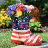 Celebrate 250 Years of Freedom with the Patriotic American Flag Boot Planter