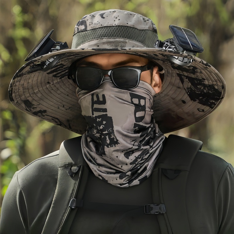 🔥Father's Day Sale 60% OFF☀️Wide Brim Solar Fan Outdoor Fishing Hat-Solar & USB Charging