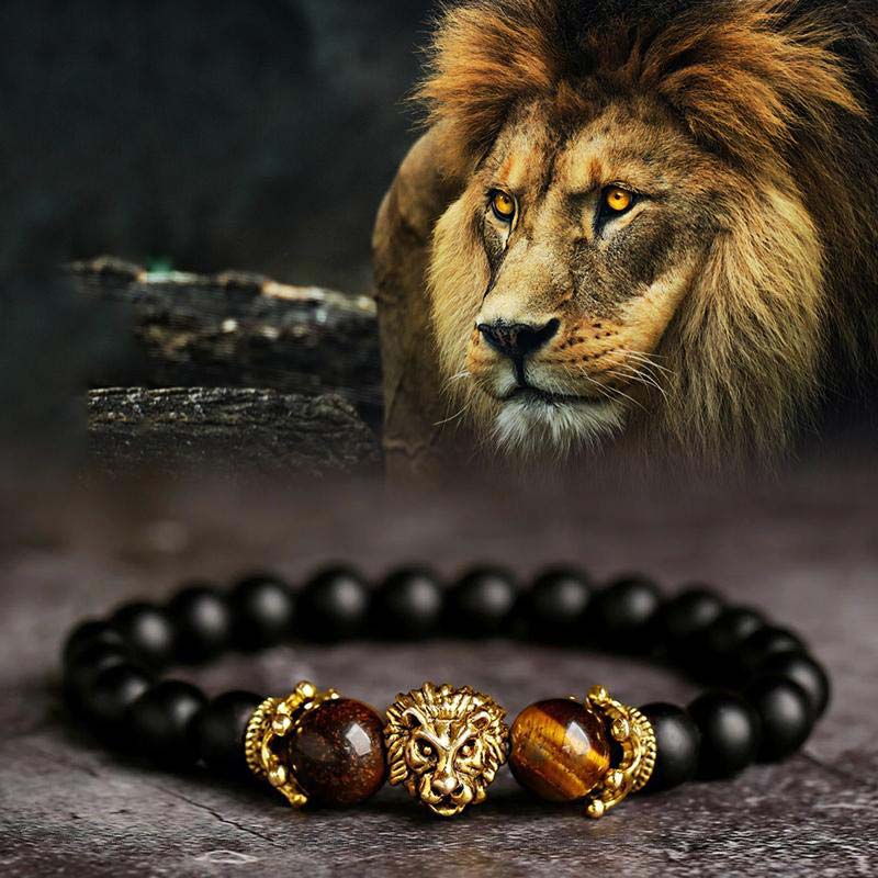 Olivenorma Natural Crystal Stone Lion Symbol Bracelet