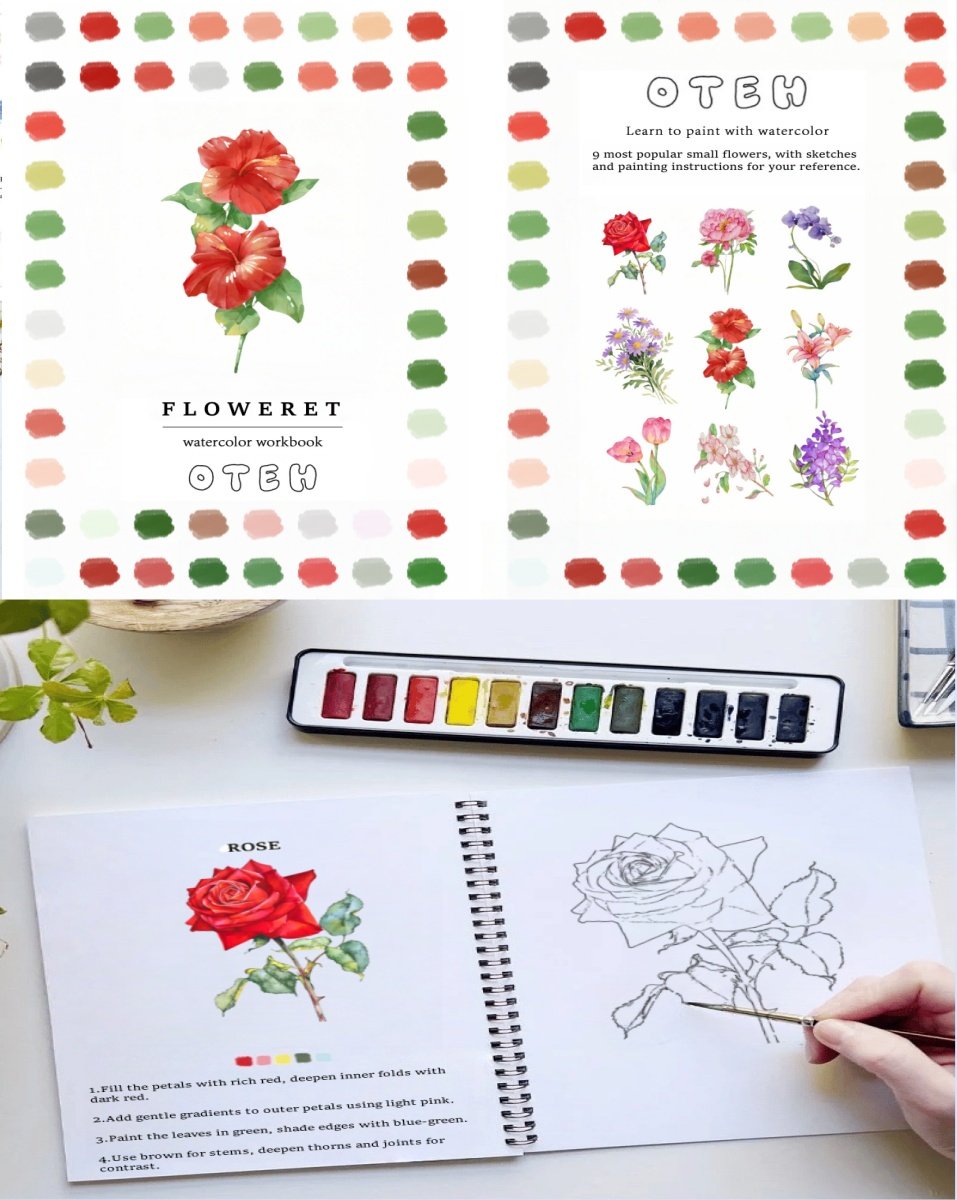 🎁Last Day Promotion 70% OFF💕 Watercolor Workbook🖼️Beginner-Friendly