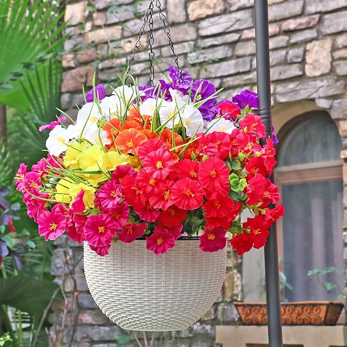 🌸 Spring Summer Home Decoration - 🌿 Fake Silk Colorful Morning Glory