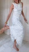 Women's Round Neck Sleeveless Hollow Air Quality Leisure Suit