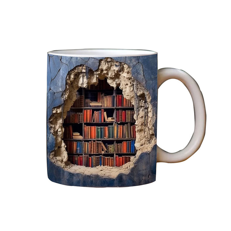 (🌲EARLY CHRISTMAS SALE - 50% OFF)3D Bookshelf Mug,BUY 2 FREE SHIPPING