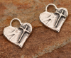 ✝️100% Handgefertigtes Sterling Silber Herz mit Kreuz(Handmade®)