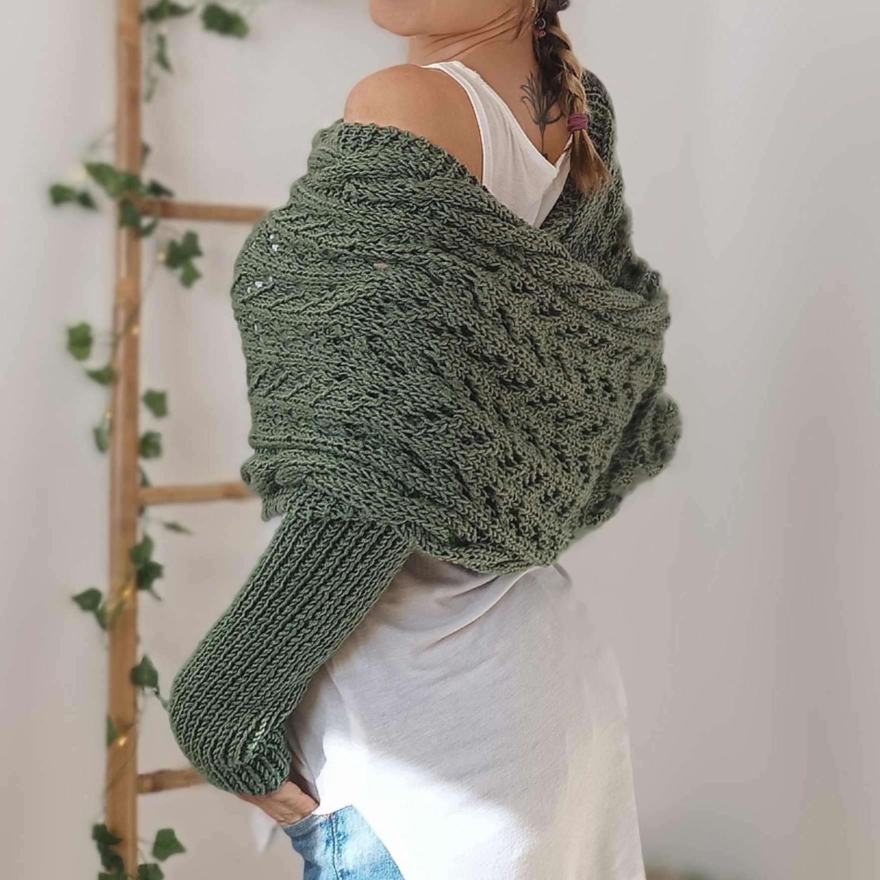 TikTok Last Day Promotion -70% OFF🎉Scarf With Sleeves, Knitted Cable Wrap