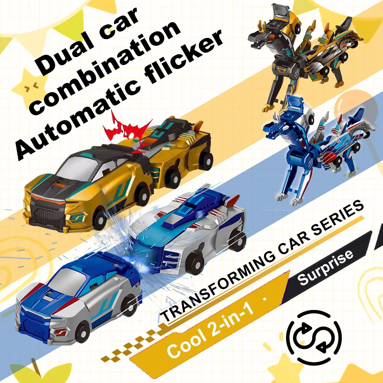 🔥Last Day Promotion 70% OFF💥Collision Transforming Dinosaur Car Toy⚡BUY 2 FREE SHIPPING