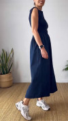 Women's V-neck Sleeveless Stitching A-line Casual Dress