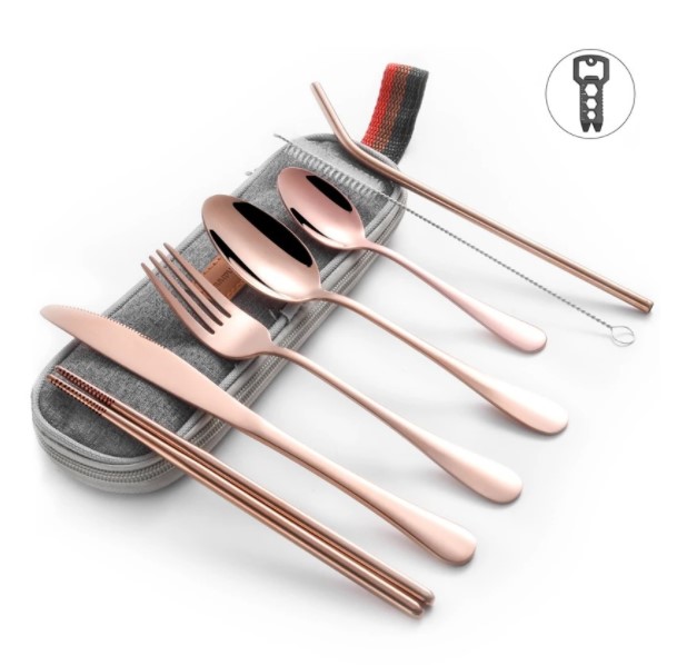 (EASTER PRE PROMOTION - SAVE 50% OFF) New Upgrade Travel Utensils Set - Buy 4 Get Extra 20% OFF & Free Shipping