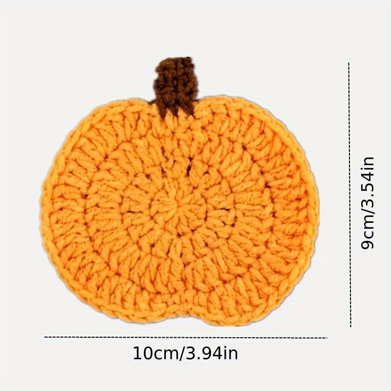 🎁TikTok Last Day Sale - 70% OFF👻Pumpkins Coaster Handmade Knitted Drink Coaster Set