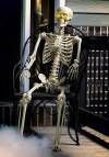 5ft Poseable Skeleton with Electronic Eyes 👻 - Life-Size Yard Decor 💀