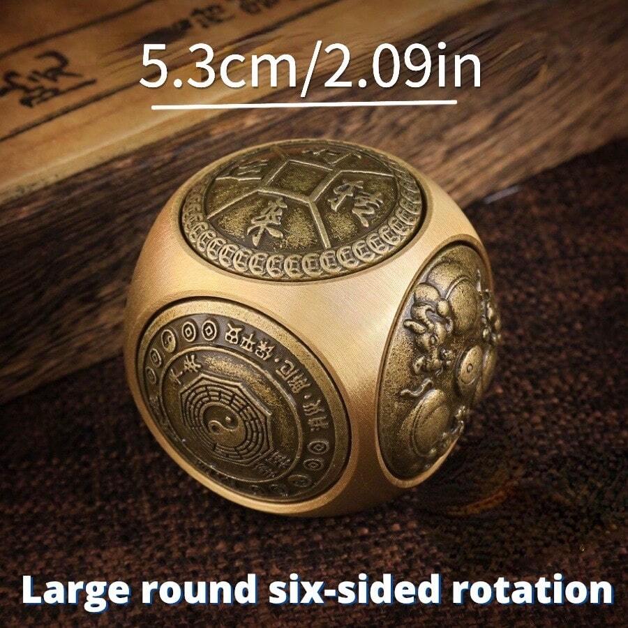 🔥Last day 50% OFF😎Brass Dice Large Fidget Spinner With 6 Sides Gift - Hand-carved