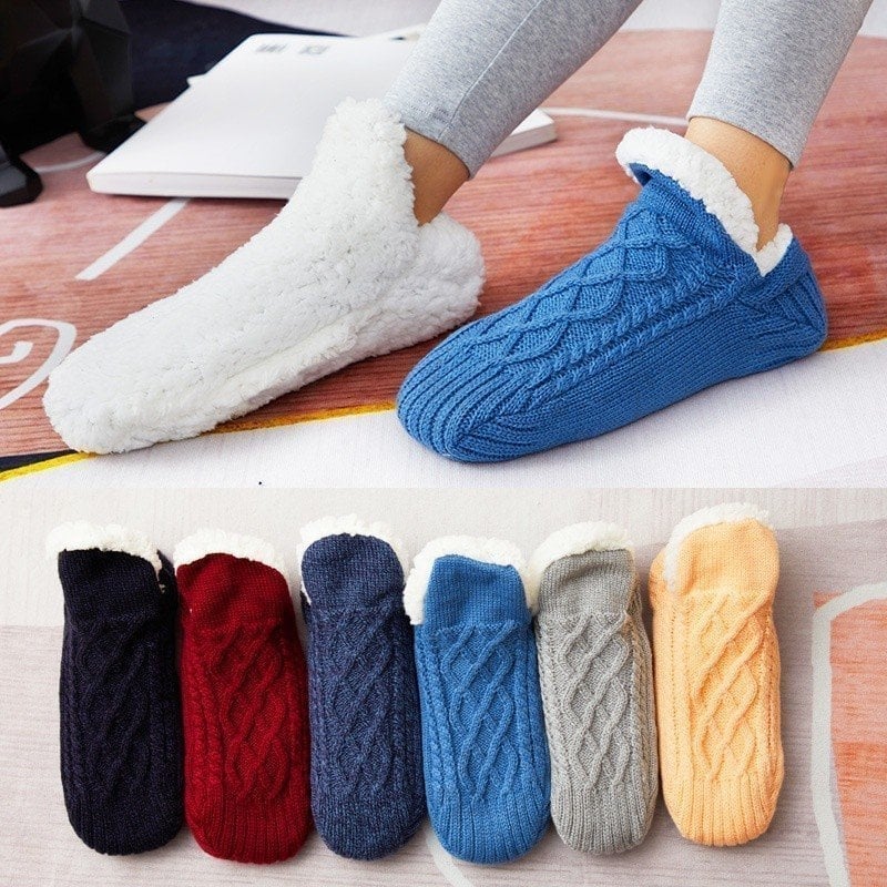 FleeceSox - Fleece-Lined Non-Slip Thermal Slippers Socks