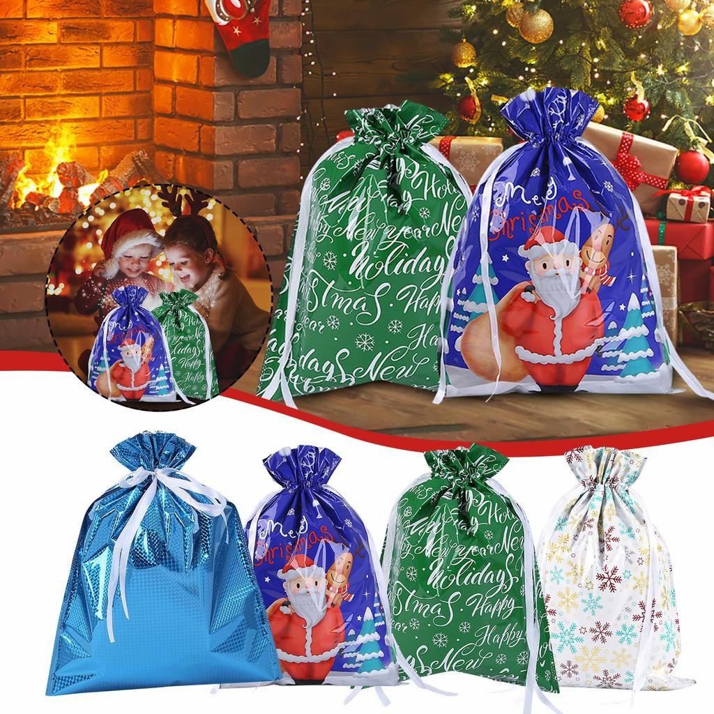 (🌲CHRISTMAS SALE - 70% OFF) Drawstring Christmas Gift Bags, 🔥Buy 5 Get 5 Free & Free Shipping(100 PCS)