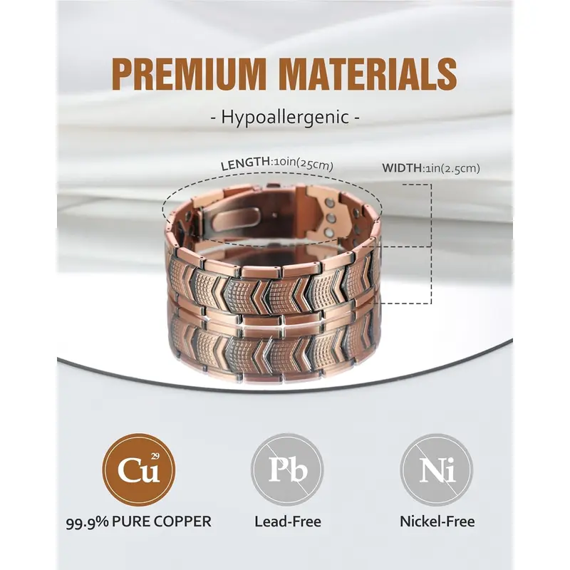 100% Handmade Cuban Copper Bracelet For Man(𝐒𝐦𝐢𝐭𝐡 𝐇𝐚𝐧𝐝𝐦𝐚𝐝𝐞®)