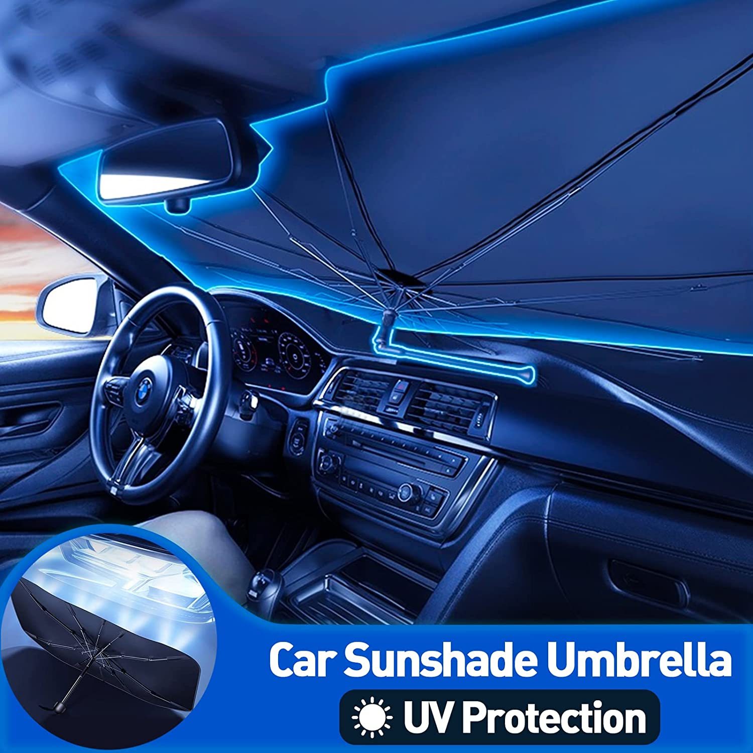 👍Last Day Promotion 50% OFF🎁Car Windshield Sun Shade Umbrella(Heat Insulation Protection)