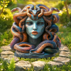 Medusa and Snake Garden Stake