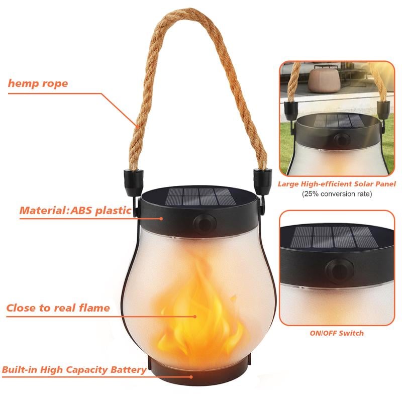 💥LAST DAY SALE 50% OFF💥Dancing Flame Solar Lantern Outdoor Lights⚡BUY 2 FREE SHIPPING