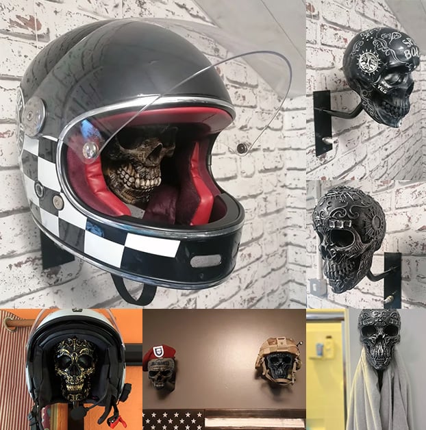 🔥LAST DAY SALE 49% OFF 🏴‍☠️Motorcycle helmet and jacket skull holder🎁BUY 2 FREE SHIPPING