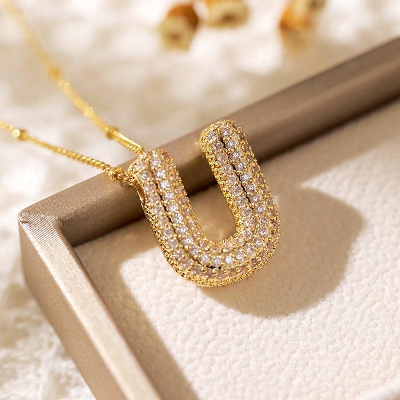 (🎄Christmas Hot Sale - 49% OFF) 18K Letter Pendant Necklaces 🔥BUY 2 FREE SHIPPING