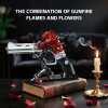 🎁TikTok Last Day Sale - 70% OFF🌹Guns & Petals Decorative Revolver Model with Red Roses Silver and Black Metal Art Sculpture Gothic Style⚡Buy 2 Get Free Shipping